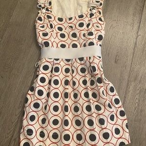 D&G white, blue, and red denim mini dress.